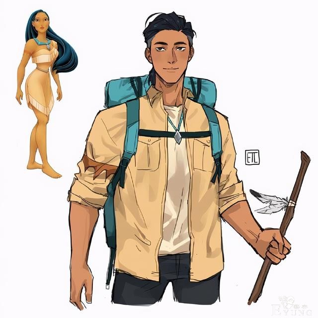 迪士尼公主也玩性别转换，木兰化身运动帅哥，艾莎女王像服务员-3.jpg