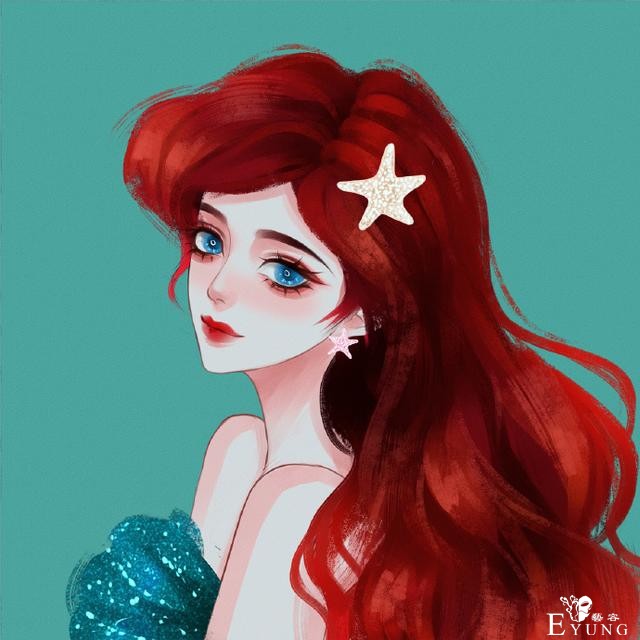迪士尼公主们的发饰各有特点，贝儿戴王冠，小美人鱼戴海星-5.jpg