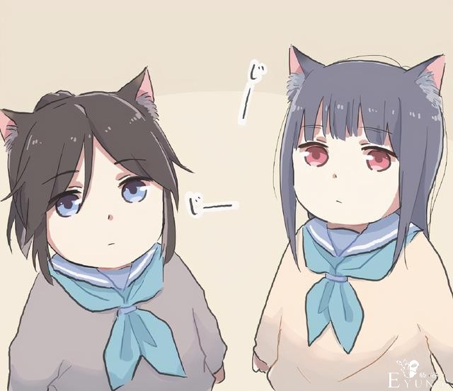 上厕所被猫咪围观，画师大佬把这个场景用动漫的方式画了下来-2.jpg