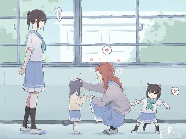 上厕所被猫咪围观，画师大佬把这个场景用动漫的方式画了下来-8.jpg