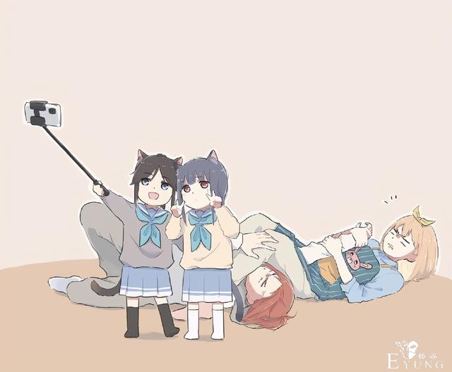 上厕所被猫咪围观，画师大佬把这个场景用动漫的方式画了下来-6.jpg