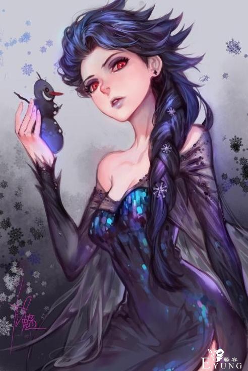 当冰属性的艾莎女王变个属性，火属性火辣迷人，黑暗风霸气十足-6.jpg