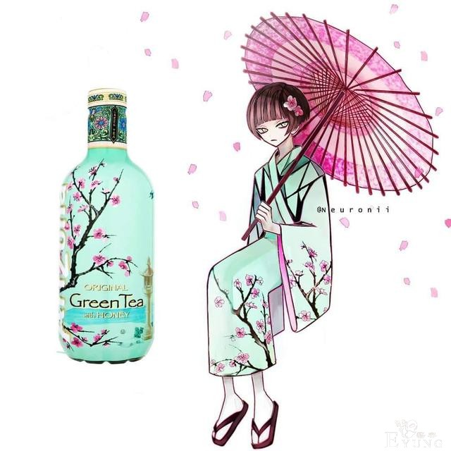 饮料拟人太惊艳，芬达变白发少女，运动饮料看着像黑化帅哥-4.jpg