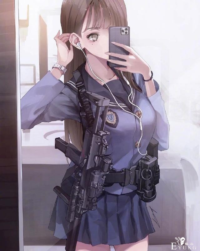 枪我所欲也，美少女亦我所欲也，这位画师把二者合二为一，太萌了-3.jpg