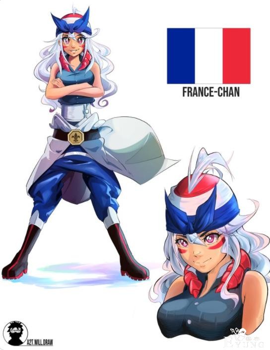 画师把国家拟人成战斗少女，英国化身枪兵，日本变成阴阳师-2.jpg