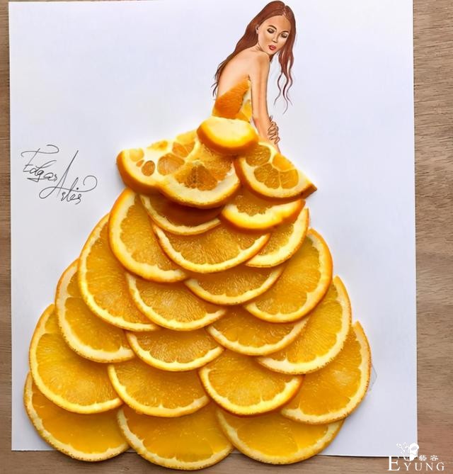 画师大佬太有创意，用面条和汉堡给美女当裙子，看了感觉挺有食欲-3.jpg