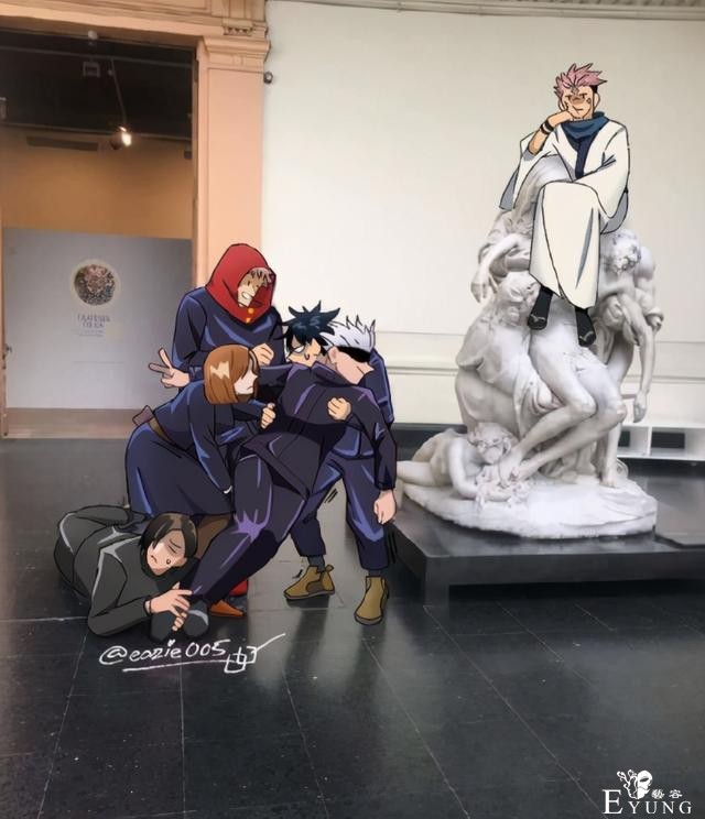 画师把咒术回战变成搞笑风，画了一堆恶搞图，五条悟的遭遇太惨了-4.jpg