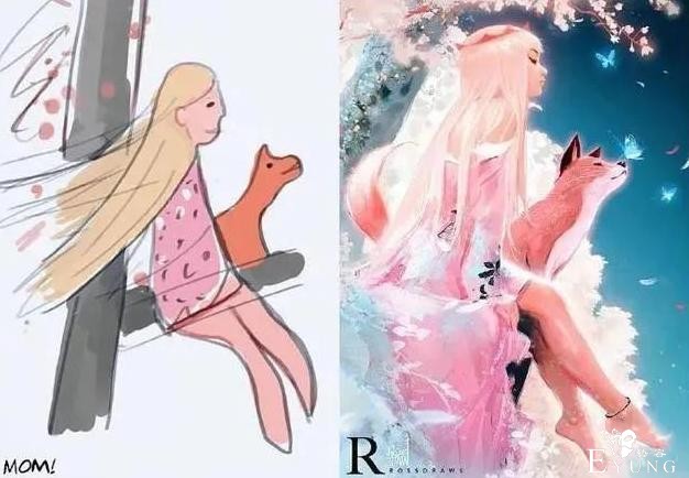 画师儿子太强悍，把妈妈的涂鸦改成插图，这就是画渣和大佬的区别-4.jpg