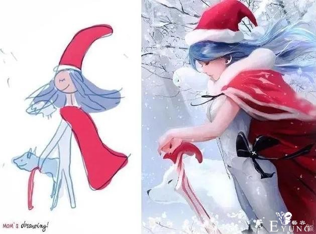 画师儿子太强悍，把妈妈的涂鸦改成插图，这就是画渣和大佬的区别-5.jpg