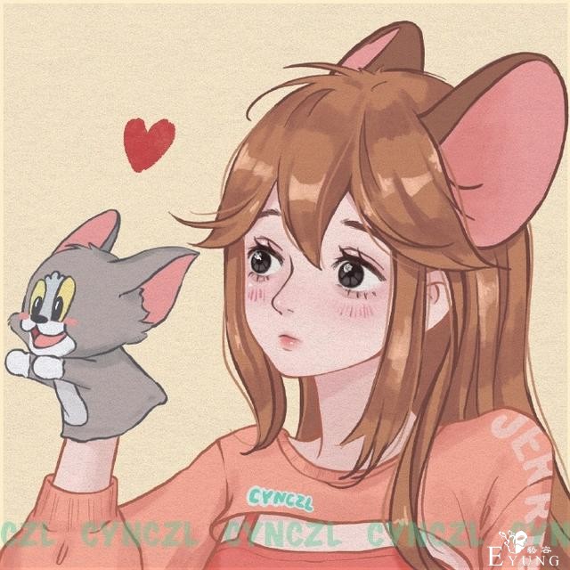 猫和老鼠被性转拟人，杰瑞变身萌妹子，脑补了一出甜蜜大戏-2.jpg