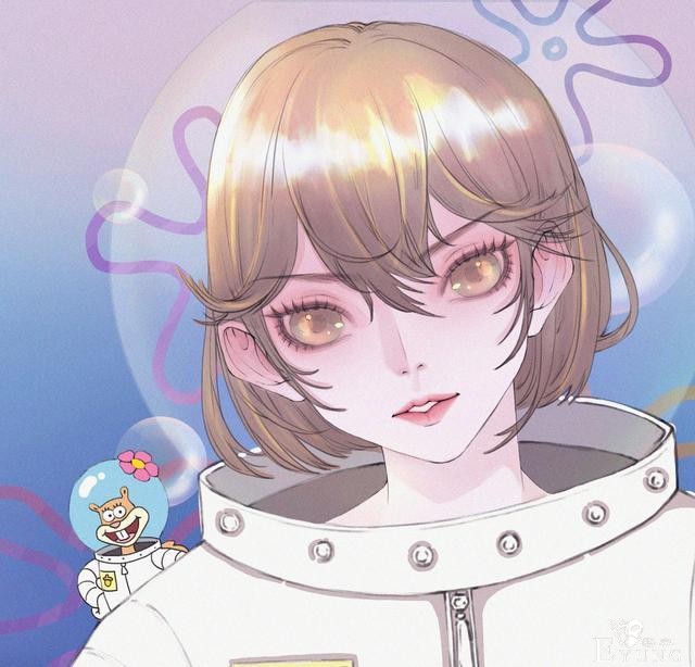 画师将海绵宝宝拟人化，珊迪变短发美女，最帅的我觉得是蟹老板-1.jpg