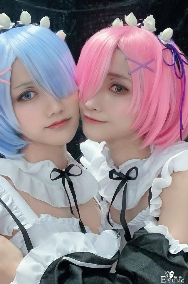日本夫妻COS雷姆姐妹，咦好像哪里不对-1.jpg