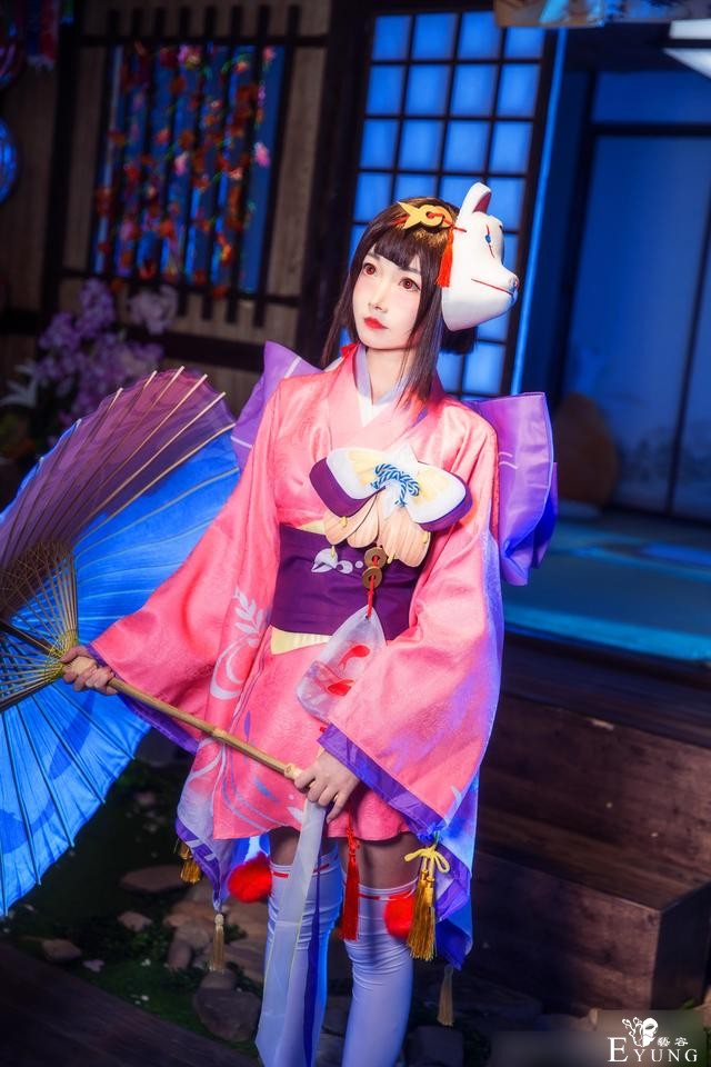 国人可爱萌妹COS《阴阳师》神乐！只有二次元才有这么大的眼睛吧-4.jpg