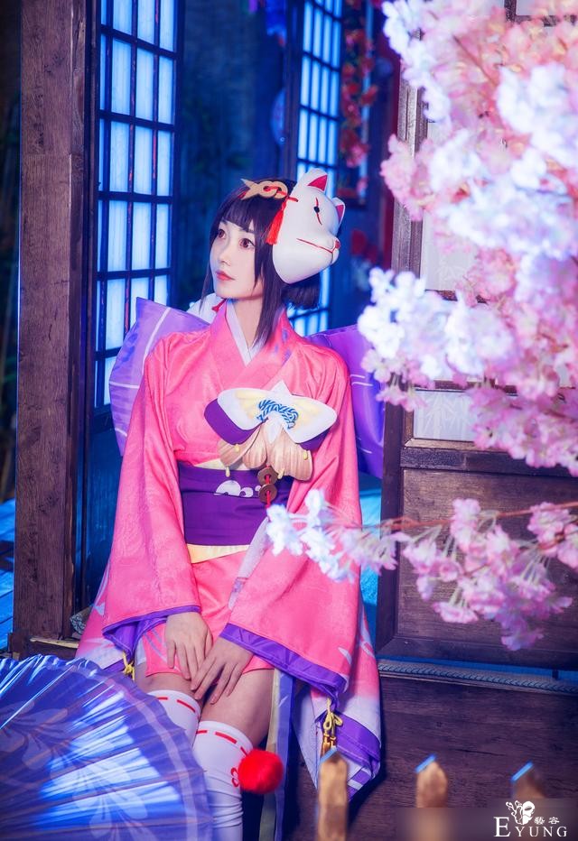 国人可爱萌妹COS《阴阳师》神乐！只有二次元才有这么大的眼睛吧-3.jpg