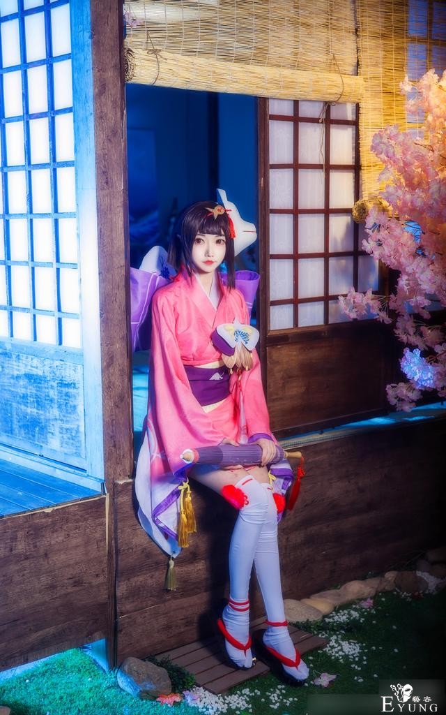 国人可爱萌妹COS《阴阳师》神乐！只有二次元才有这么大的眼睛吧-5.jpg