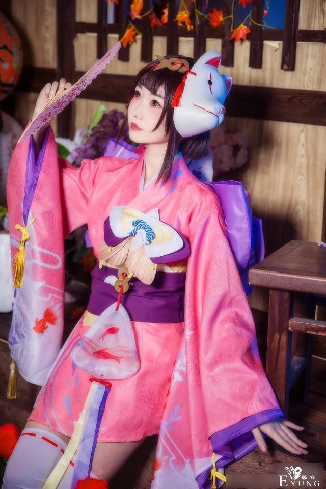 国人可爱萌妹COS《阴阳师》神乐！只有二次元才有这么大的眼睛吧-6.jpg