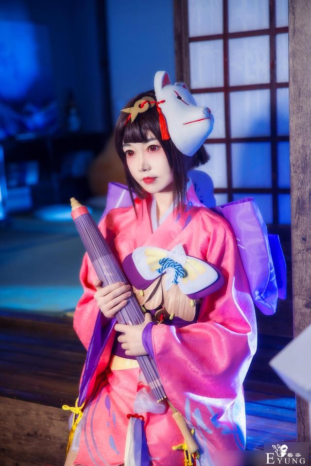 国人可爱萌妹COS《阴阳师》神乐！只有二次元才有这么大的眼睛吧-10.jpg