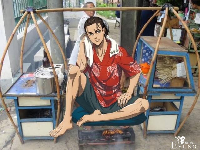进击的巨人又被P图，兵长化身卖菜小哥，三笠摆摊卖金鱼-8.jpg