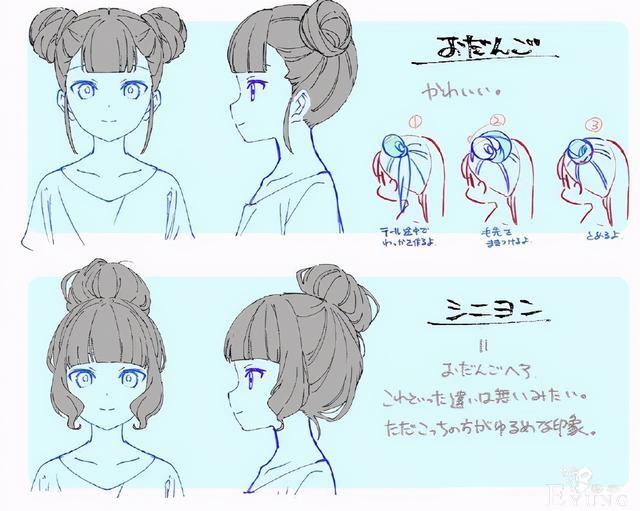 画师大佬分享那些动漫里也经常出现的发型，第四个好像有点危险-1.jpg