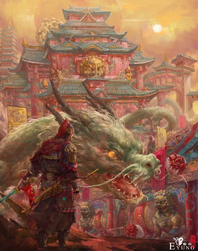 国人插画大佬绘制的古风神话题材插画作品！画风厚重画面非常震撼-11.jpg
