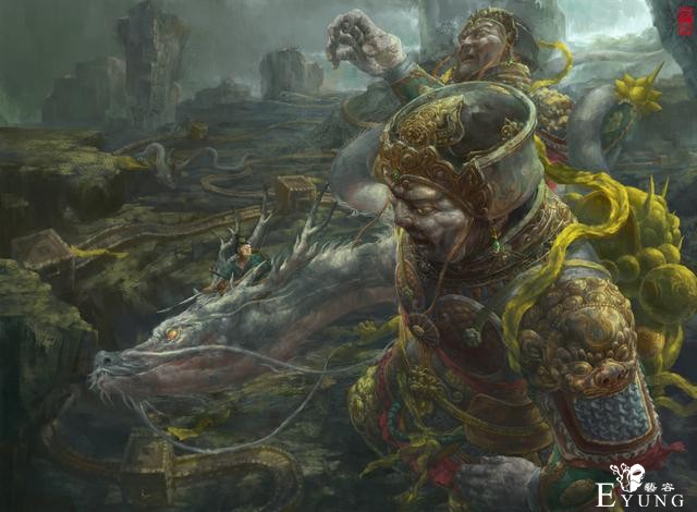 国人插画大佬绘制的古风神话题材插画作品！画风厚重画面非常震撼-12.jpg