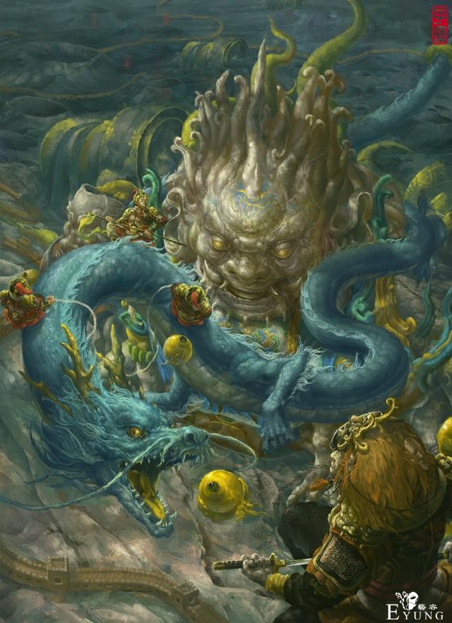 国人插画大佬绘制的古风神话题材插画作品！画风厚重画面非常震撼-14.jpg