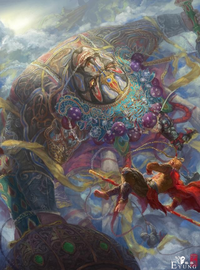国人插画大佬绘制的古风神话题材插画作品！画风厚重画面非常震撼-19.jpg