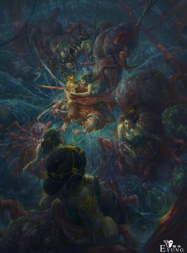 国人插画大佬绘制的古风神话题材插画作品！画风厚重画面非常震撼-23.jpg