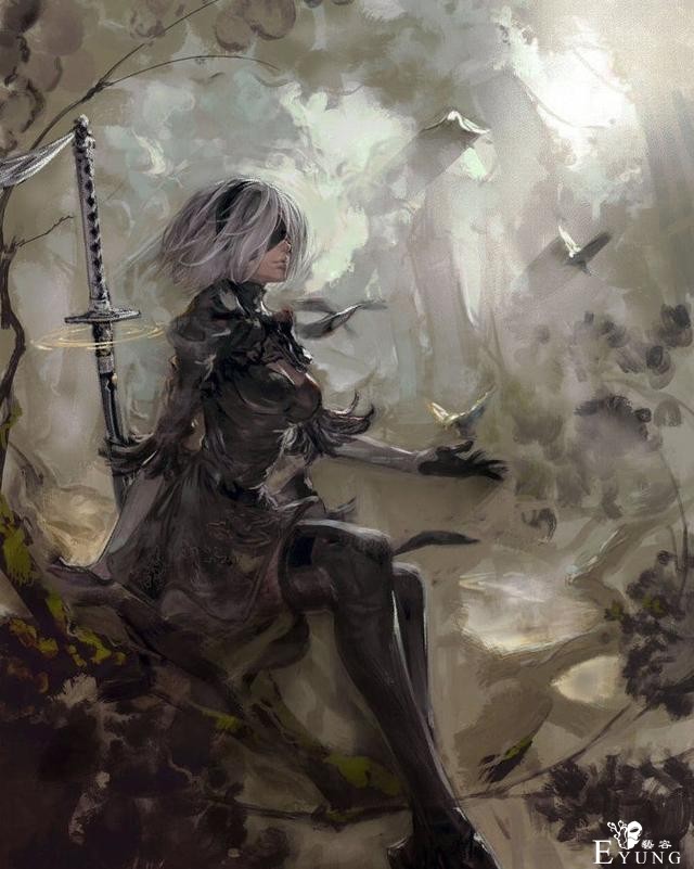 一组《尼尔机械纪元》人气角色2B姐的同人插画作品！画技相当不错-1.jpg