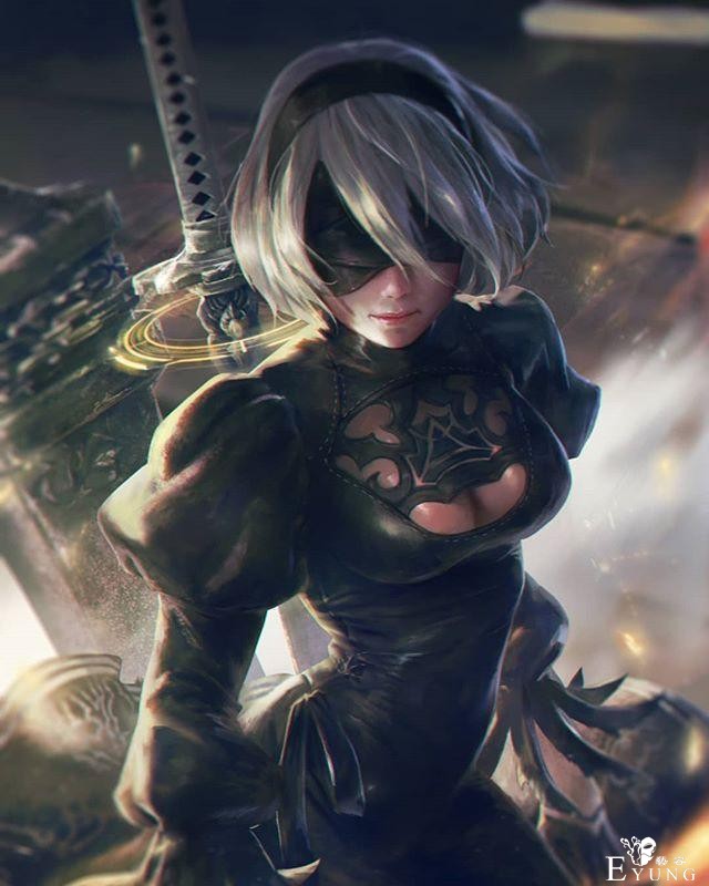 一组《尼尔机械纪元》人气角色2B姐的同人插画作品！画技相当不错-6.jpg
