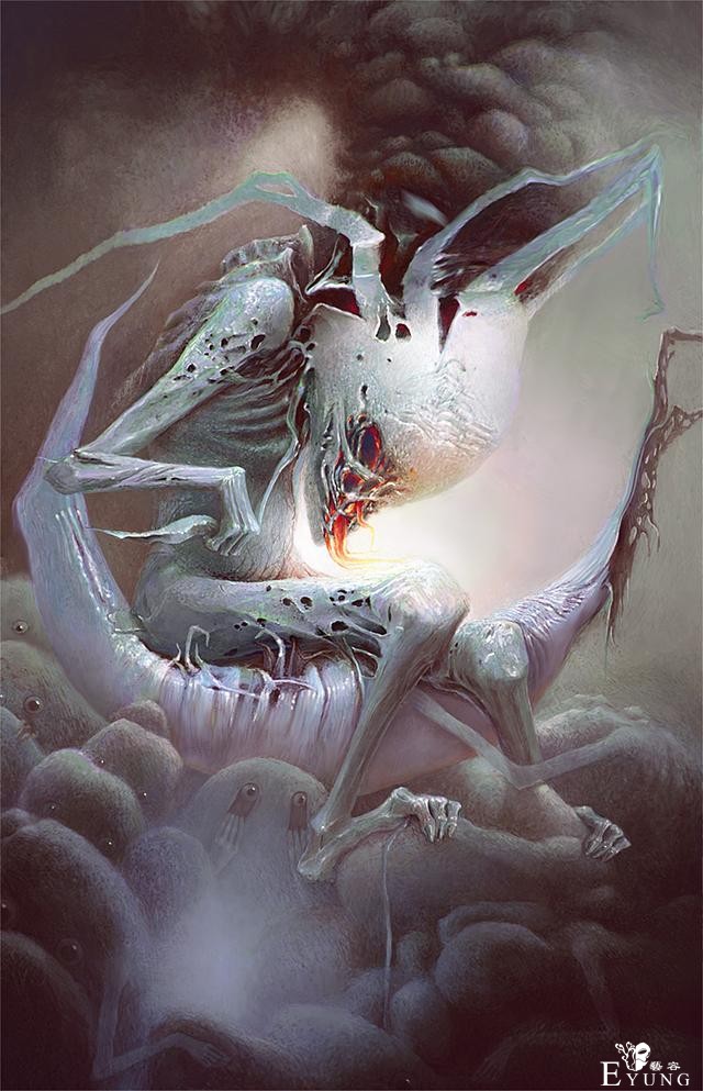 变异生物还是虫子成精了？俄罗斯画师这组插画有种说不出的诡异-4.jpg