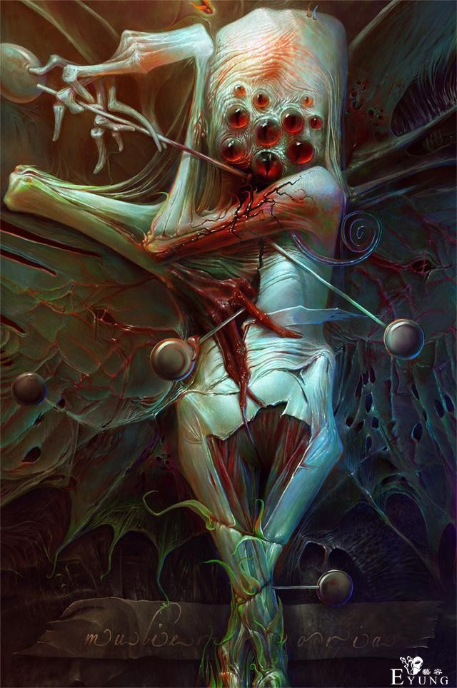 变异生物还是虫子成精了？俄罗斯画师这组插画有种说不出的诡异-1.jpg