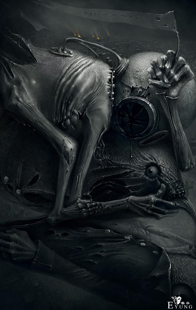 变异生物还是虫子成精了？俄罗斯画师这组插画有种说不出的诡异-8.jpg