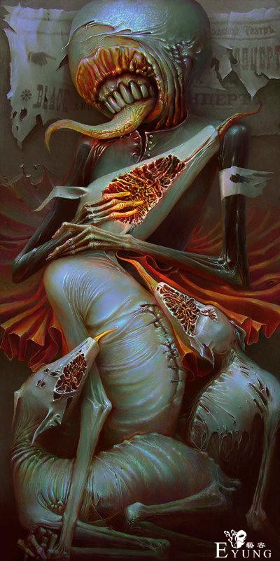 变异生物还是虫子成精了？俄罗斯画师这组插画有种说不出的诡异-10.jpg
