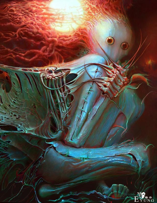 变异生物还是虫子成精了？俄罗斯画师这组插画有种说不出的诡异-11.jpg