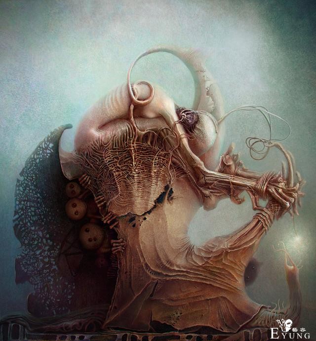 变异生物还是虫子成精了？俄罗斯画师这组插画有种说不出的诡异-13.jpg