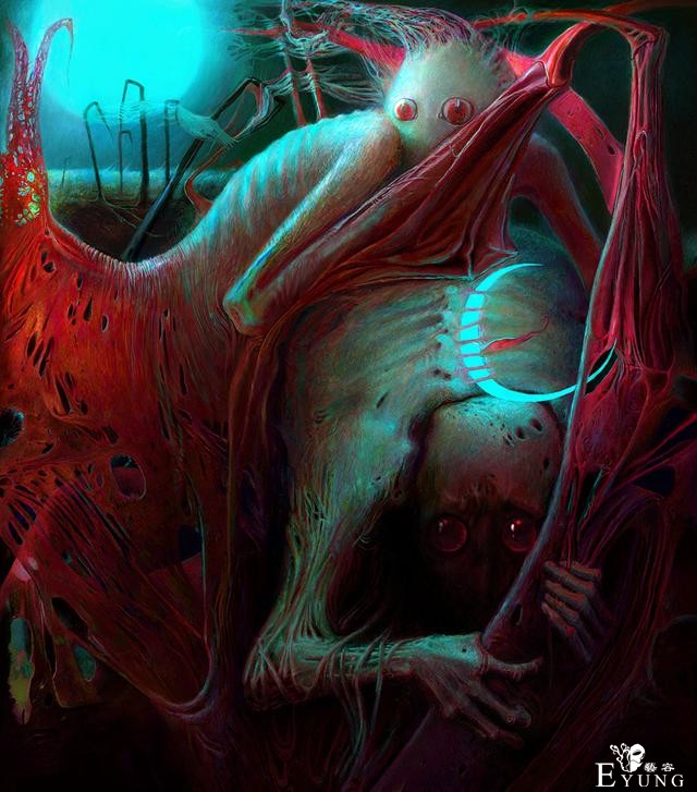 变异生物还是虫子成精了？俄罗斯画师这组插画有种说不出的诡异-16.jpg
