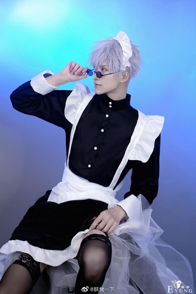 黑丝，女仆装还有兽耳的五条悟，《咒术回战》私设cosplay-1.jpg