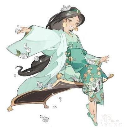 当迪士尼公主换上和服，贝儿换上黄杉，艾莎女王居然穿青衣？-5.jpg