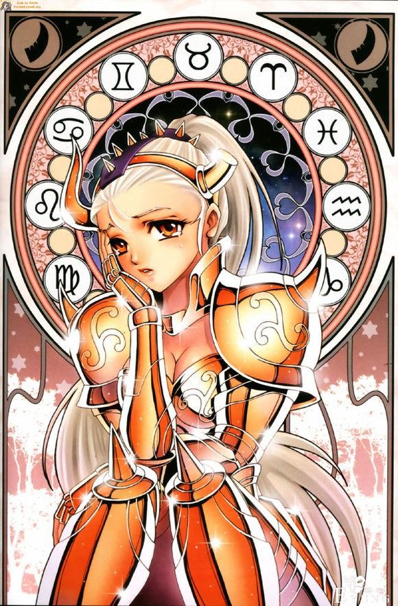 画师脑洞大开，黄金圣斗士娘化成大胸萌妹，其中穆和沙加已经超神-2.jpg
