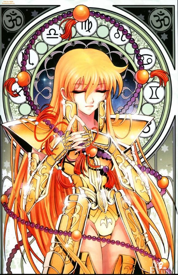 画师脑洞大开，黄金圣斗士娘化成大胸萌妹，其中穆和沙加已经超神-5.jpg