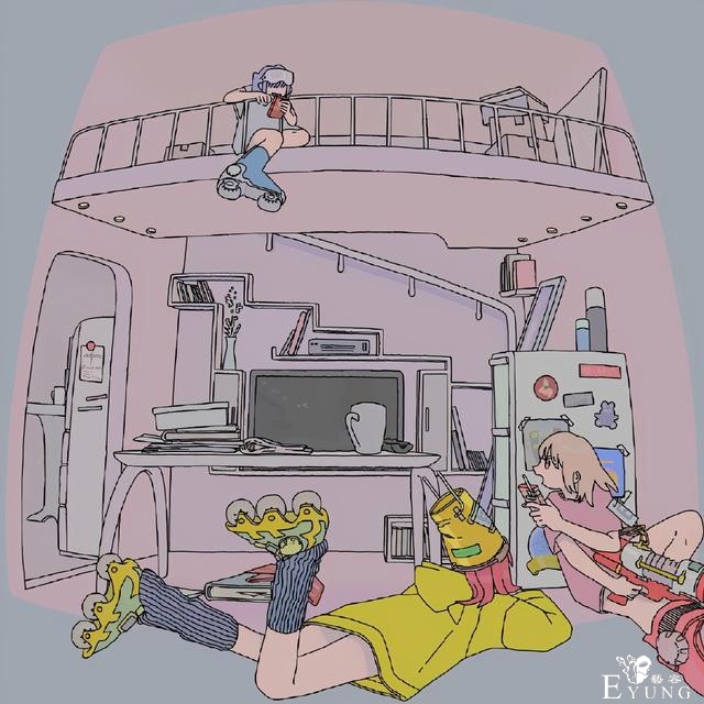 这位画师笔下的房间十分二次元，这要一个人住的话，简直太棒了-1.jpg