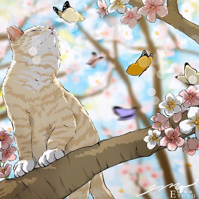 当猫咪遇上大自然，这位画师绘制的图好治愈-3.jpg