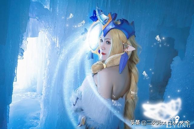 气质美貌杀我，《英雄联盟》冬境仙灵索拉卡cos，冰雪中的女神-2.jpg