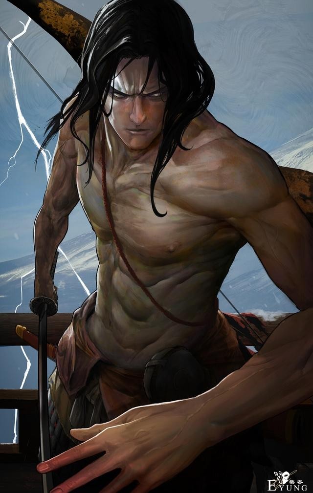 一组画技超棒的型男插画作品欣赏！既有阳光肌肉男也有阴柔美男子-5.jpg