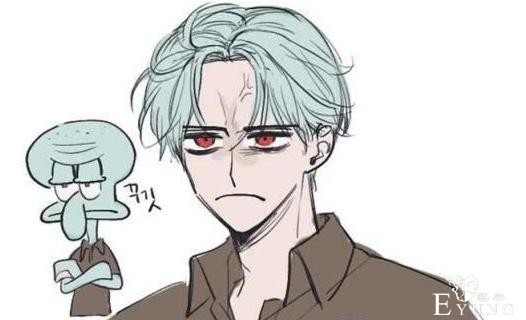 画师将海绵宝宝拟人，章鱼哥这颜值也太帅了，蟹老板女儿一头金发-3.jpg