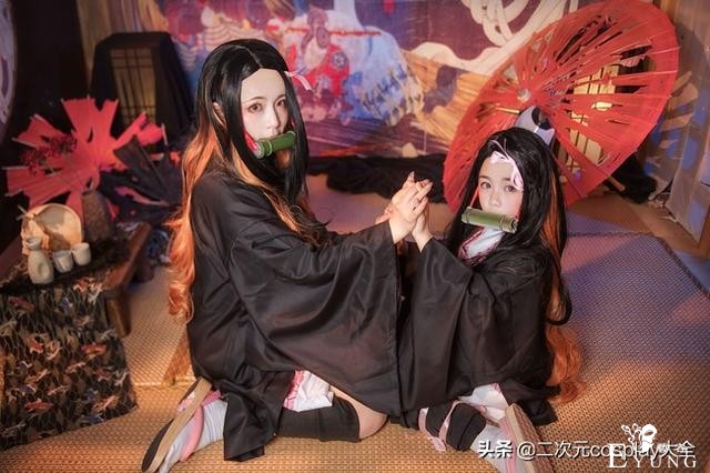 鬼灭之刃cos，大祢豆子和小祢豆子，都太可爱了啦-7.jpg