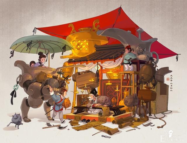 国人画师一组很有国风特色的卡通插画作品！造型可爱充满民俗元素-3.jpg