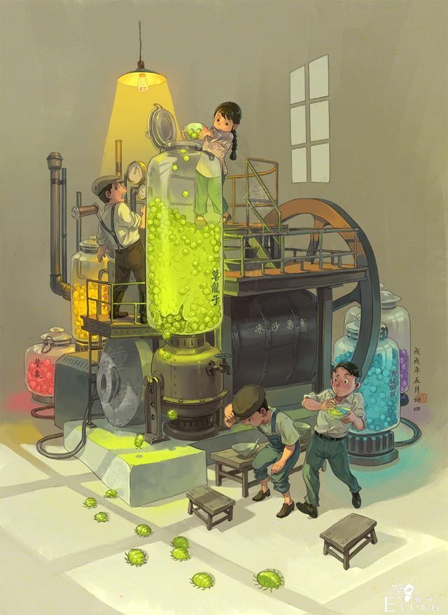 国人画师一组很有国风特色的卡通插画作品！造型可爱充满民俗元素-4.jpg
