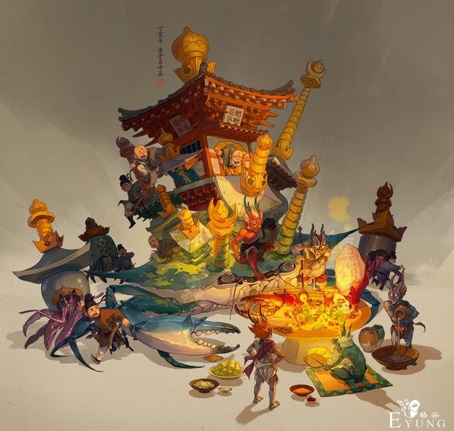 国人画师一组很有国风特色的卡通插画作品！造型可爱充满民俗元素-5.jpg